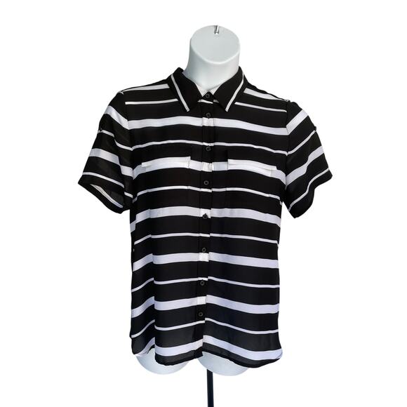 INC INTERNATIONAL CONCEPTS, XL, BLK WITH WHITE STRIPED TOP - Picture 1 of 7